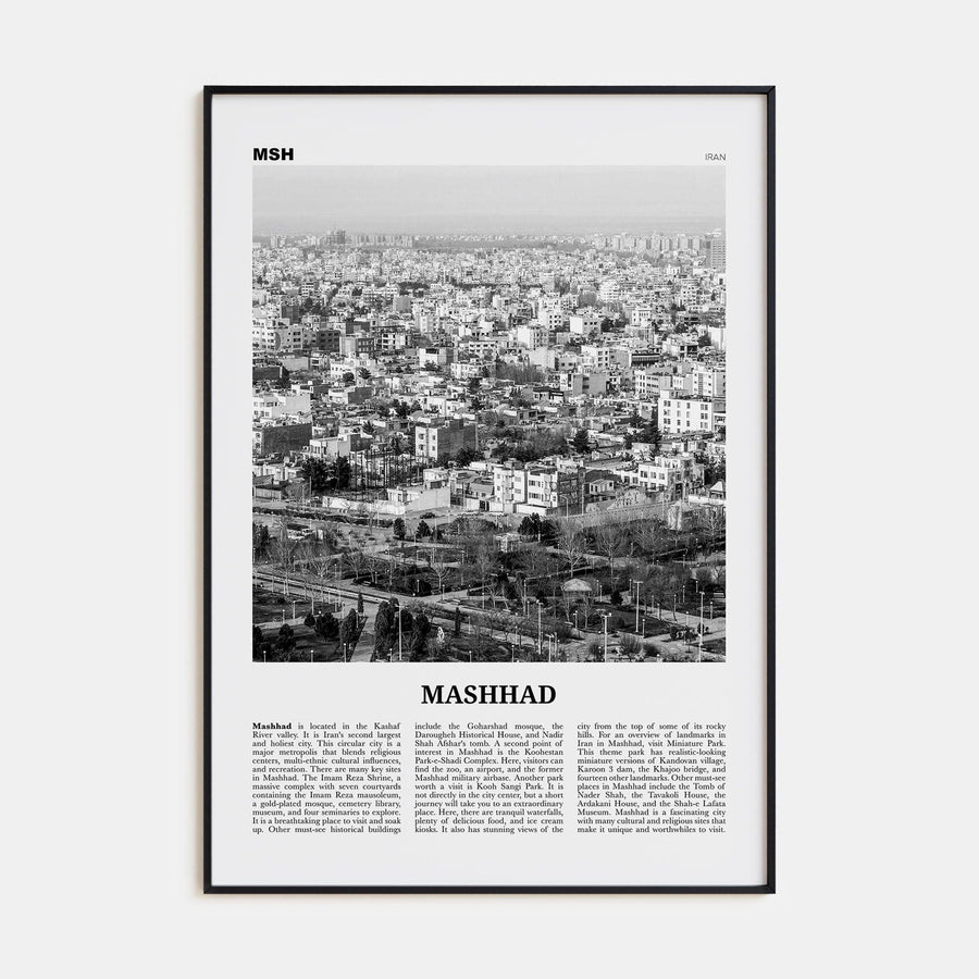 Mashhad Poster None / 8x12 in Nbourhood Travel B&W Poster