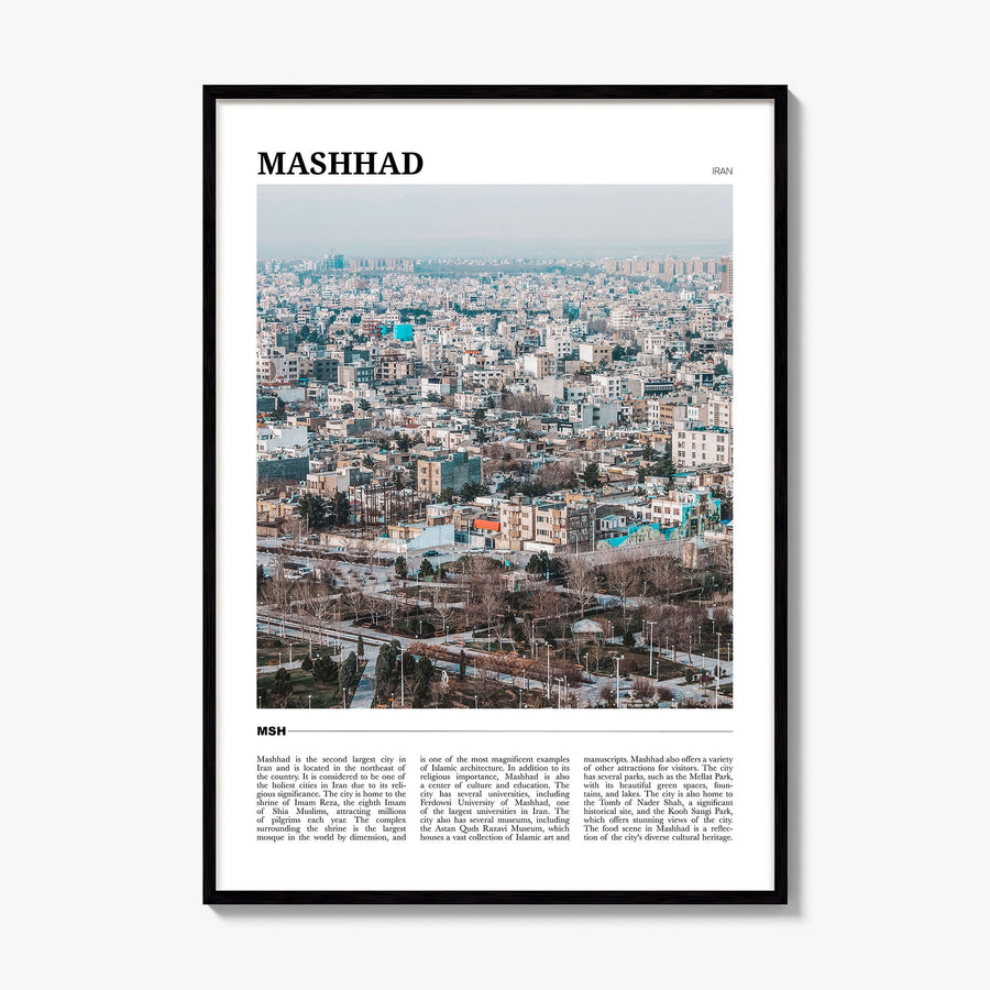 Mashhad Travel Poster, framed poster mockup