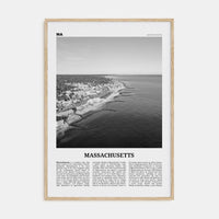 Massachusetts No 1 Poster Natural Wood / 8x12 in Nbourhood Travel B&W Poster