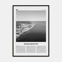 Massachusetts No 1 Poster Black Wood / 8x12 in Nbourhood Travel B&W Poster