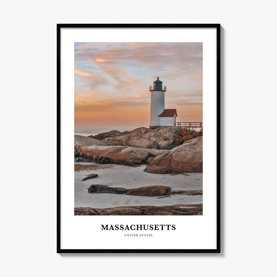 Massachusetts Classic Poster, framed poster mockup