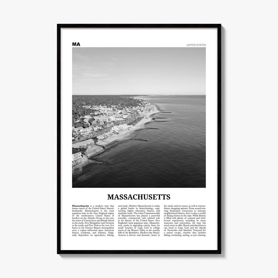 Massachusetts Newspaper No 1 Poster, framed poster mockup