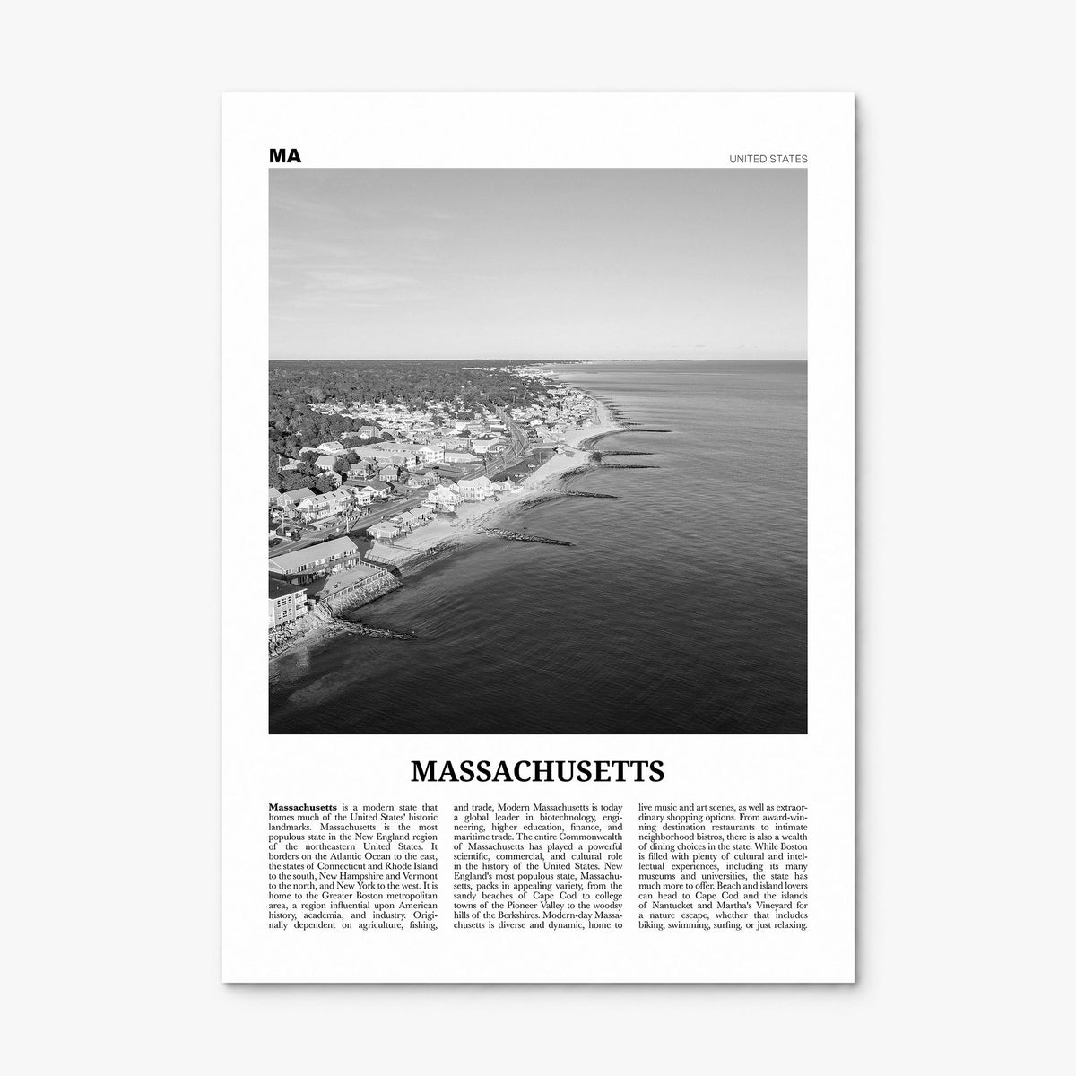 Massachusetts Newspaper No 1 Poster, print only (unframed)