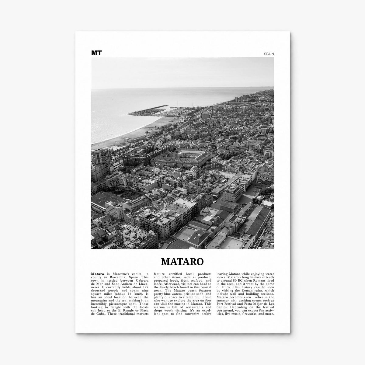 Mataró Newspaper Poster, print only (unframed)