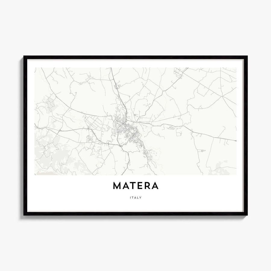 Matera Map Poster, framed poster mockup
