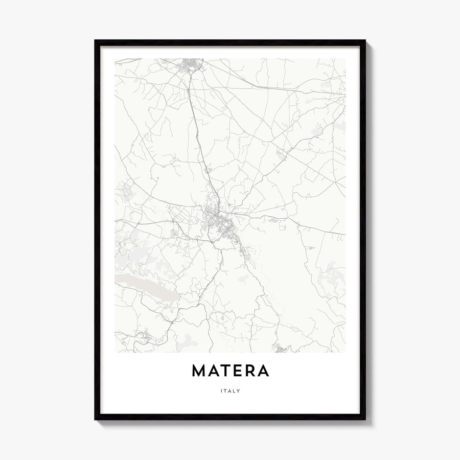 Matera Map Poster, framed poster mockup