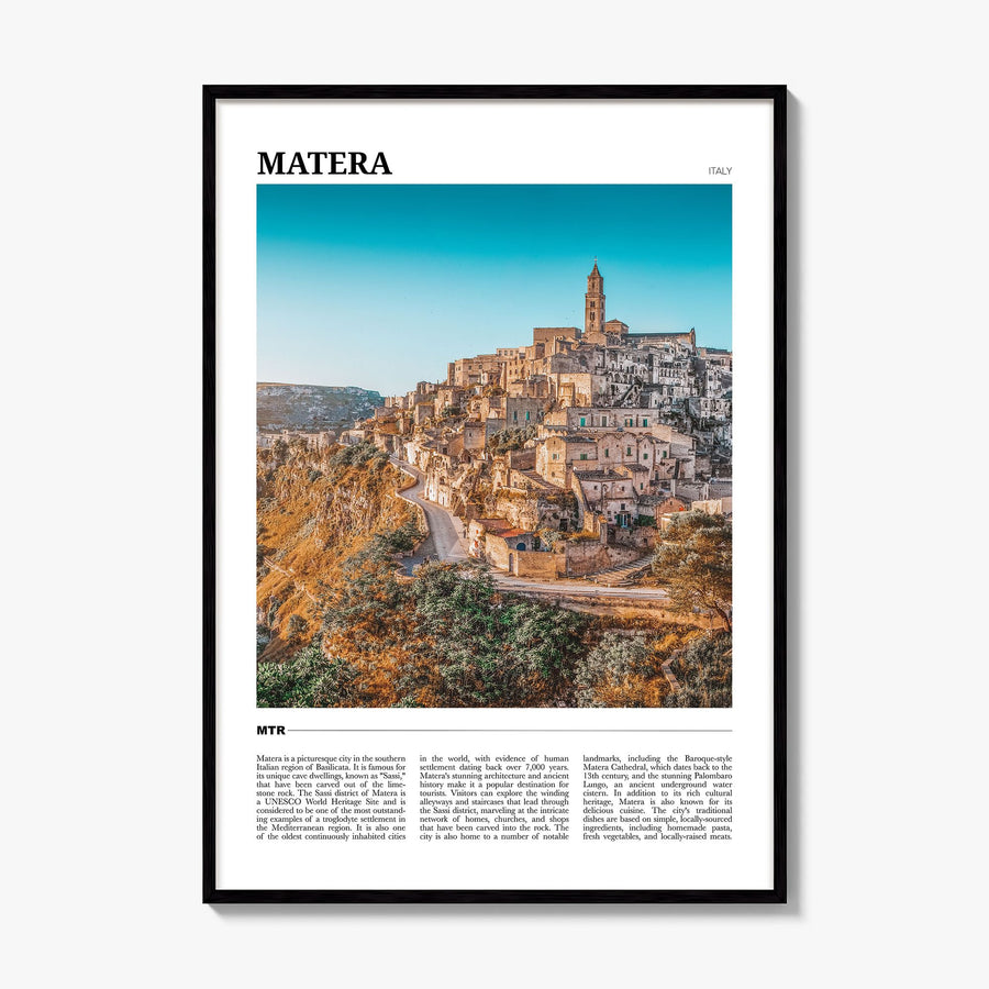 Matera Travel Poster, framed poster mockup