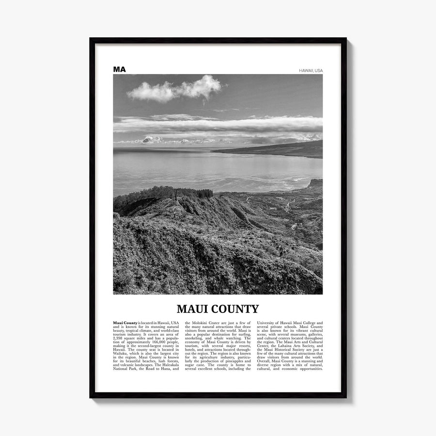 Maui County Newspaper Poster, framed poster mockup