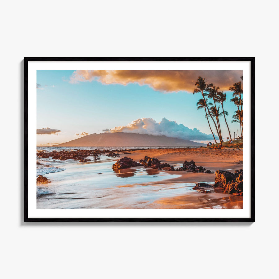 Maui Photo Poster, framed poster mockup, white border