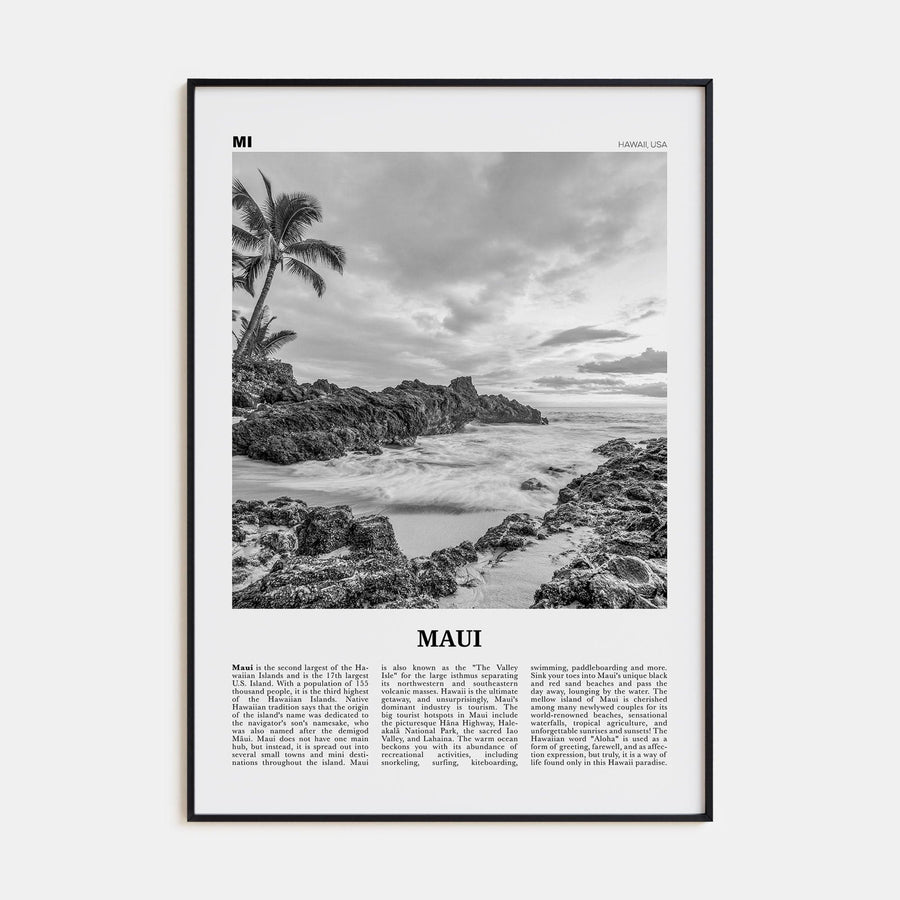 Maui No 1 Poster None / 8x12 in Nbourhood Travel B&W Poster