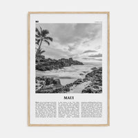 Maui No 1 Poster Natural Wood / 8x12 in Nbourhood Travel B&W Poster