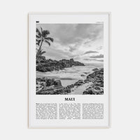 Maui No 1 Poster White Wood / 8x12 in Nbourhood Travel B&W Poster