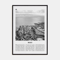 Maui No 2 Poster Black Wood / 8x12 in Nbourhood Travel B&W Poster