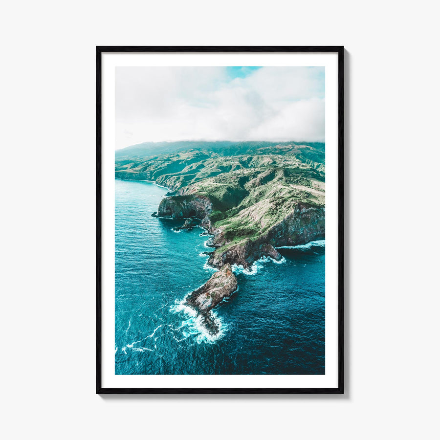 Maui no. 3 colorful photo poster of Hawaii, USA – vertical wall art, unframed print shown in interior mockup