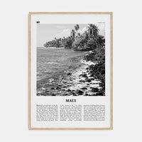 Maui No 3 Poster Natural Wood / 8x12 in Nbourhood Travel B&W Poster