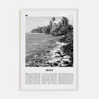 Maui No 3 Poster White Wood / 8x12 in Nbourhood Travel B&W Poster