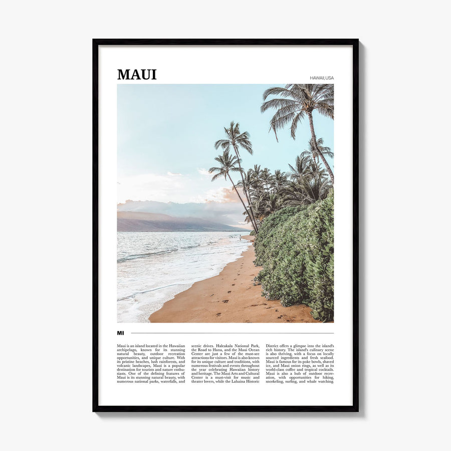 Maui Travel Poster, framed poster mockup