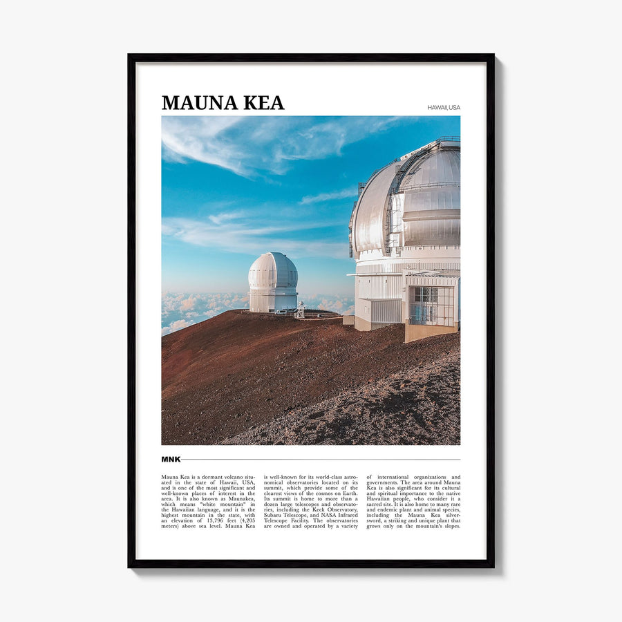 Mauna Kea Travel Poster, framed poster mockup