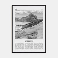 Mauritius Poster Black Wood / 8x12 in Nbourhood Travel B&W Poster