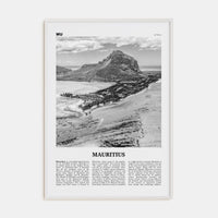 Mauritius Poster White Wood / 8x12 in Nbourhood Travel B&W Poster