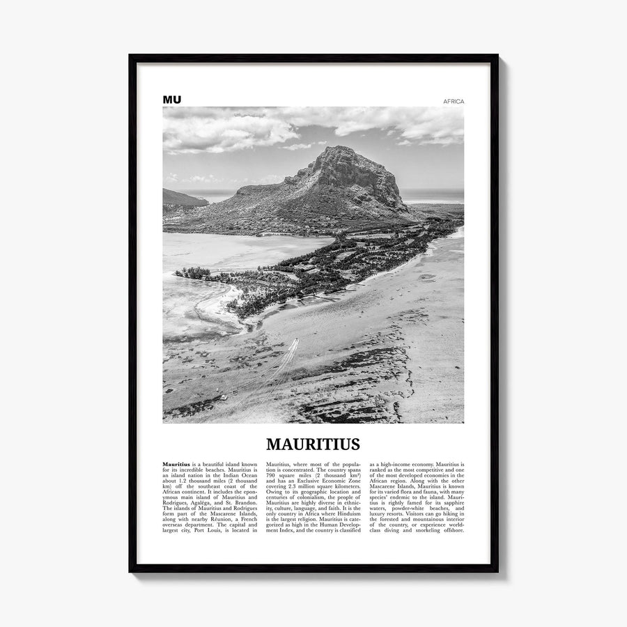 Mauritius Newspaper Poster, framed poster mockup