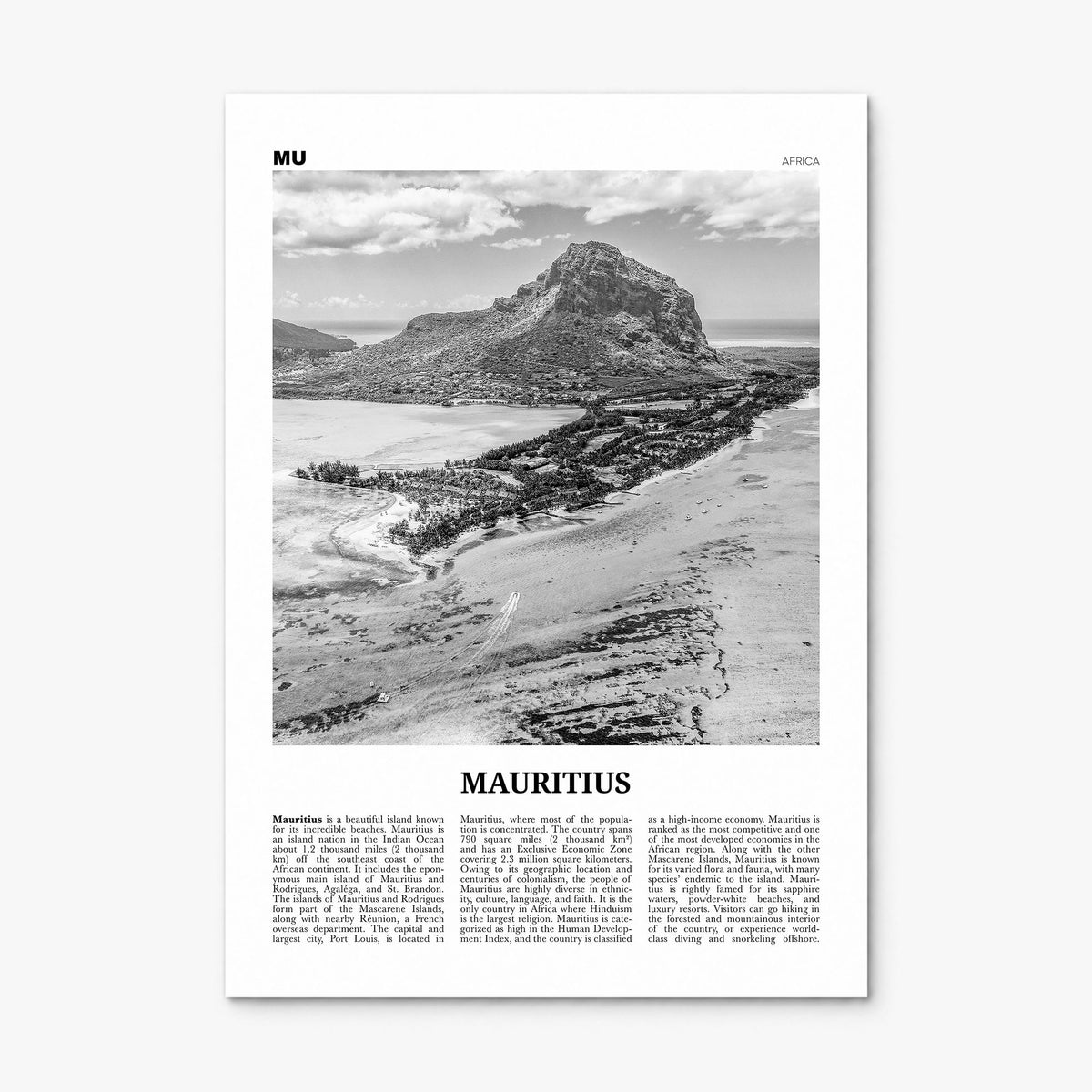 Mauritius Newspaper Poster, print only (unframed)