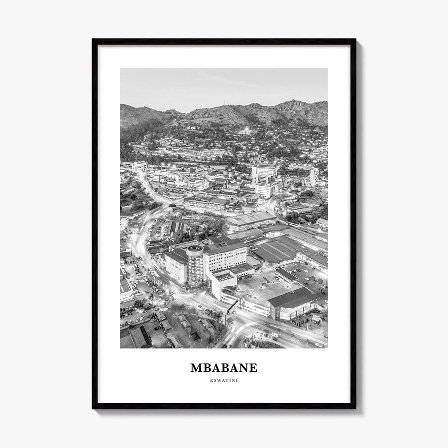 Mbabane Classic Poster, framed poster mockup