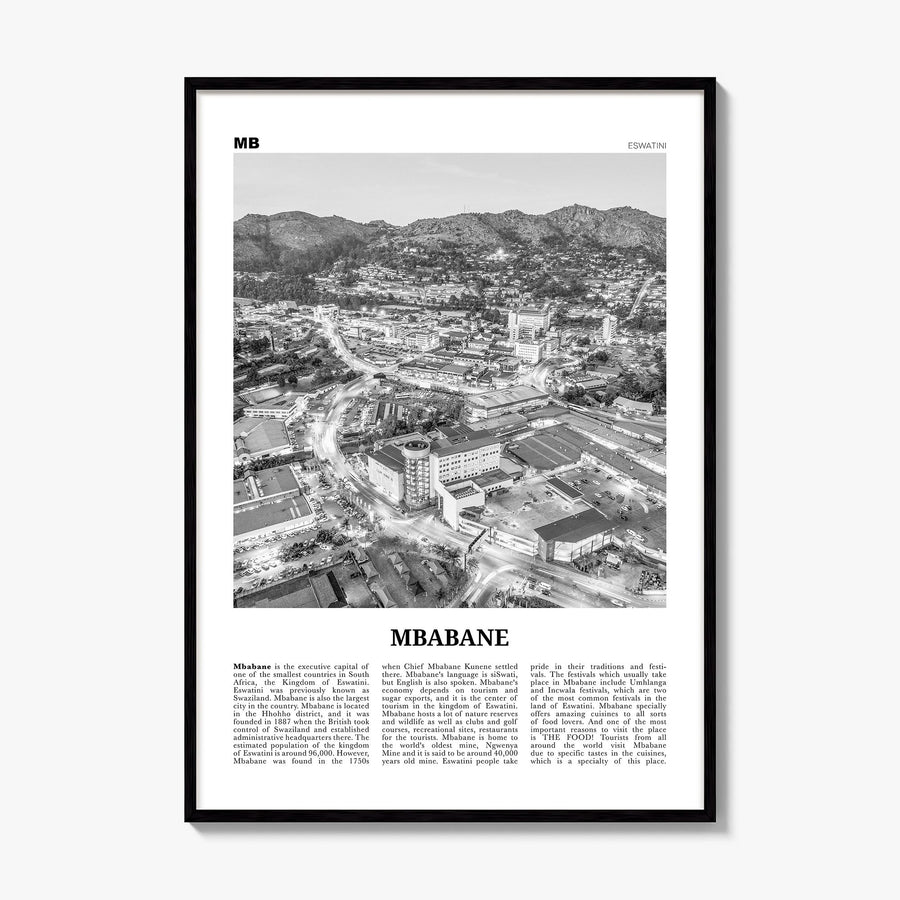 Mbabane Newspaper Poster, framed poster mockup