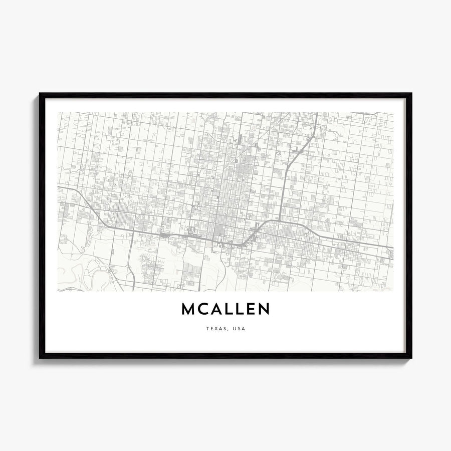 McAllen Map Poster, framed poster mockup