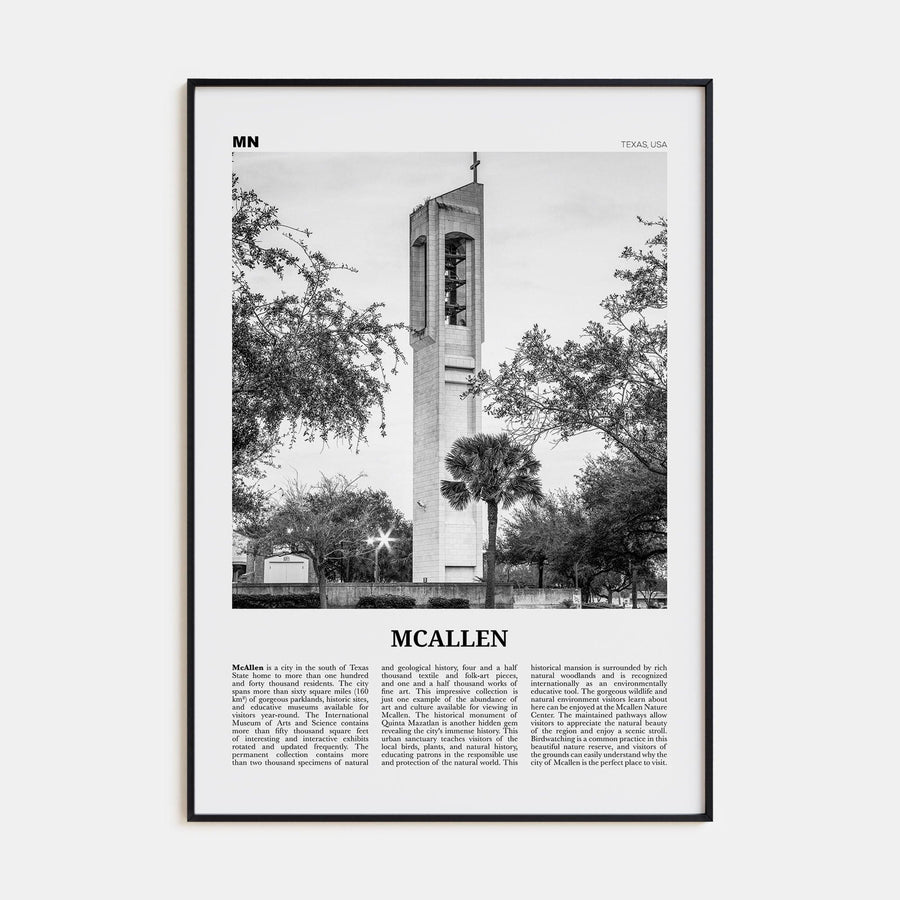 McAllen Poster None / 8x12 in Nbourhood Travel B&W Poster