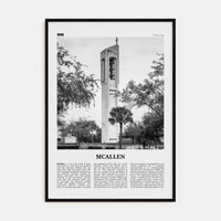 McAllen Poster Black Wood / 8x12 in Nbourhood Travel B&W Poster