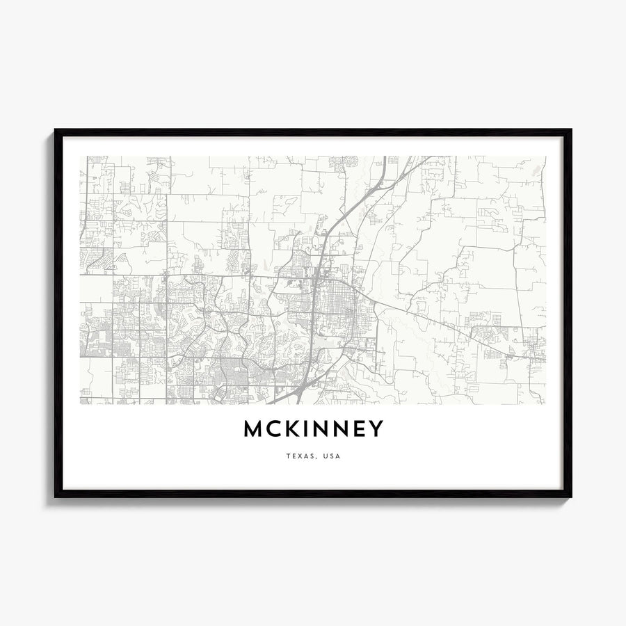McKinney Map Poster, framed poster mockup