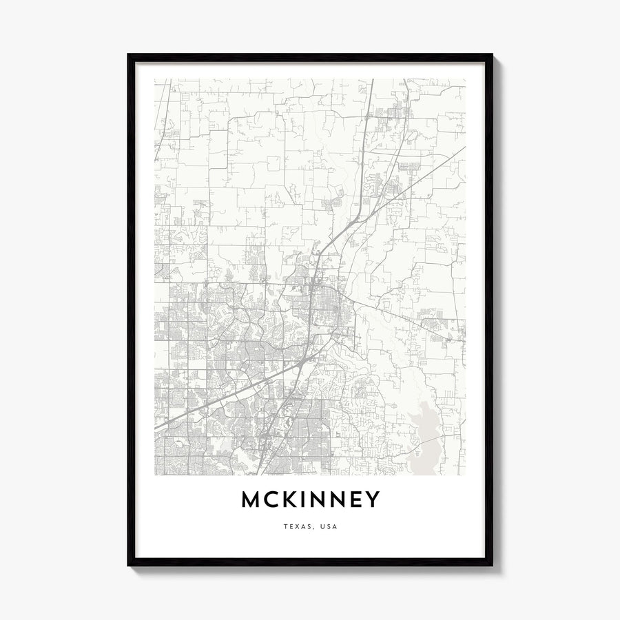 McKinney Map Poster, framed poster mockup