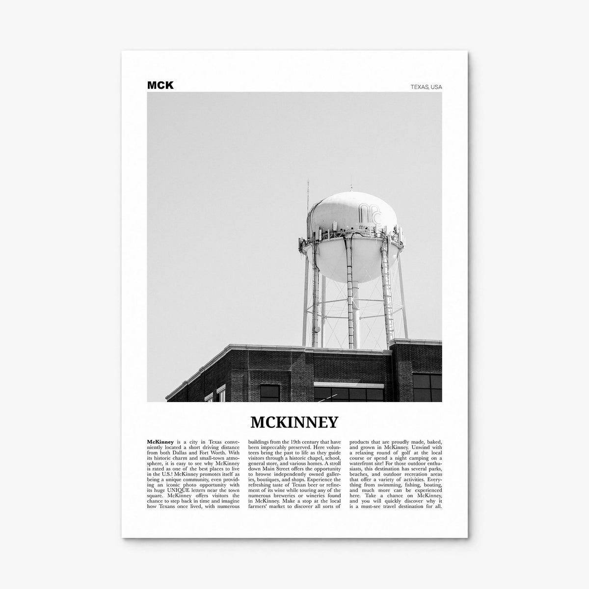 McKinney Newspaper Poster, print only (unframed)