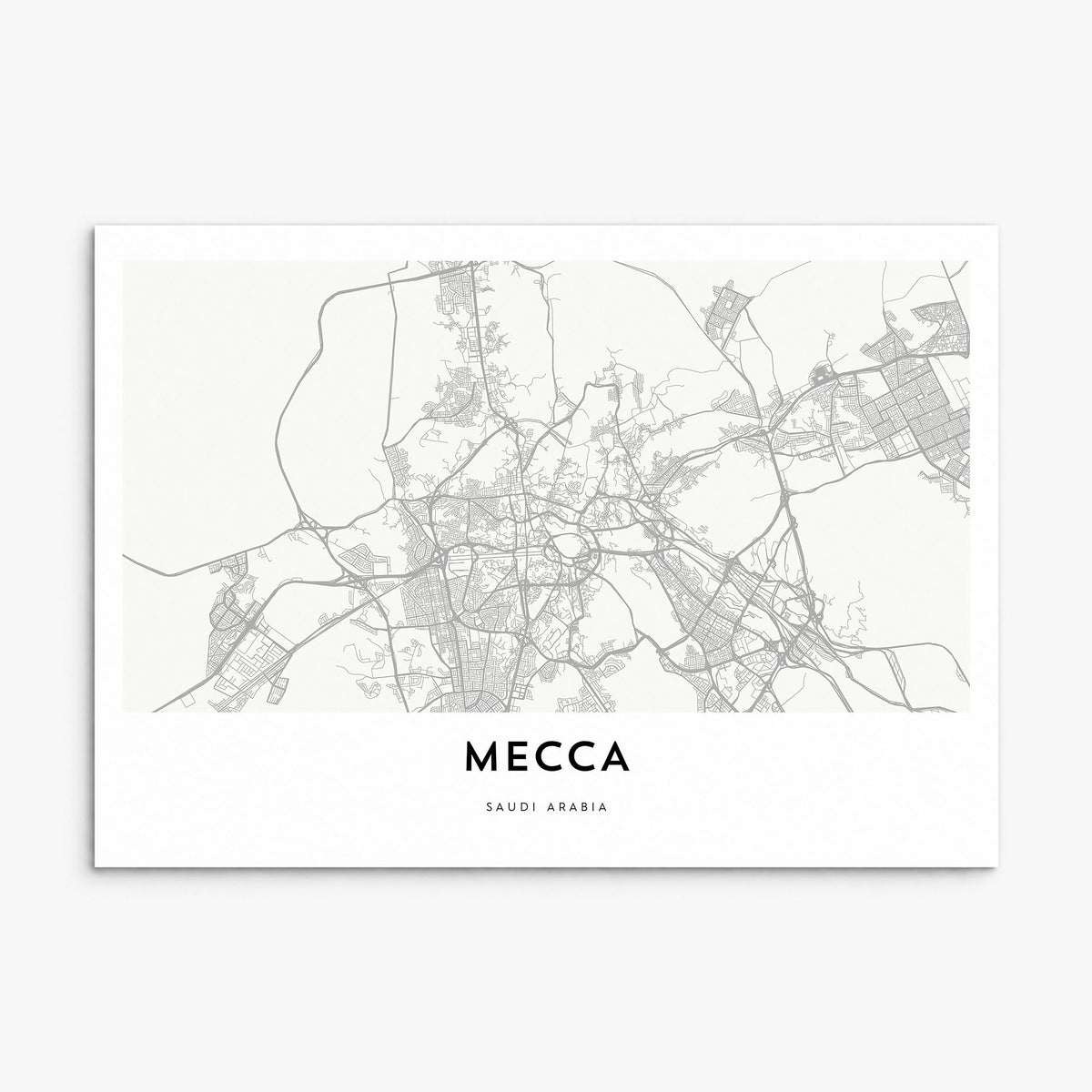Mecca Map Poster, print only (unframed)