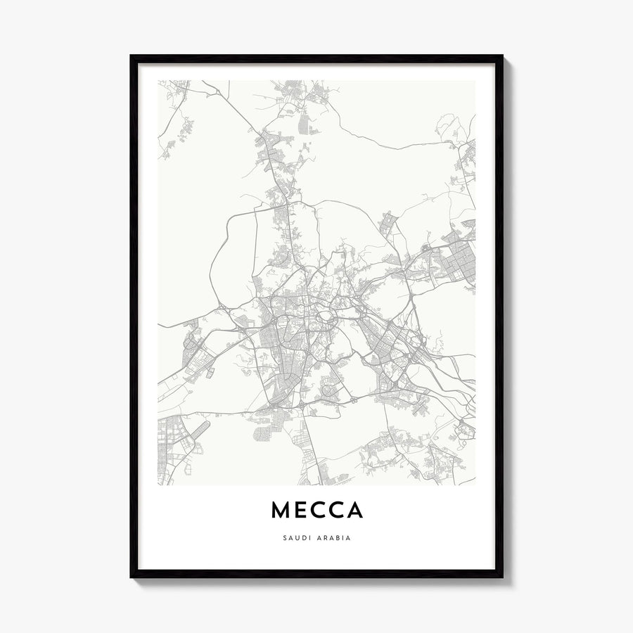 Mecca Map Poster, framed poster mockup