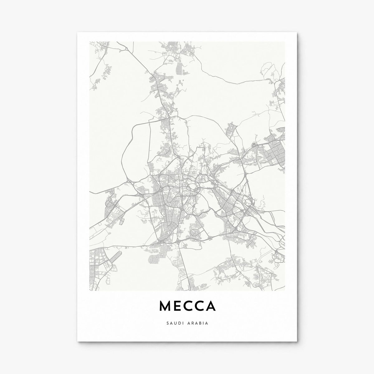 Mecca Map Poster, print only (unframed)