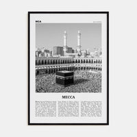 Mecca Poster Black Wood / 8x12 in Nbourhood Travel B&W Poster