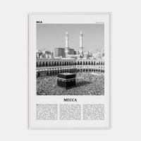 Mecca Poster White Wood / 8x12 in Nbourhood Travel B&W Poster