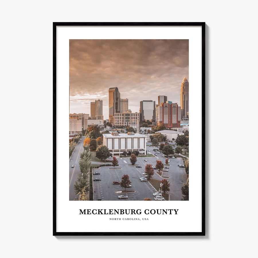 Mecklenburg County Classic Poster, framed poster mockup