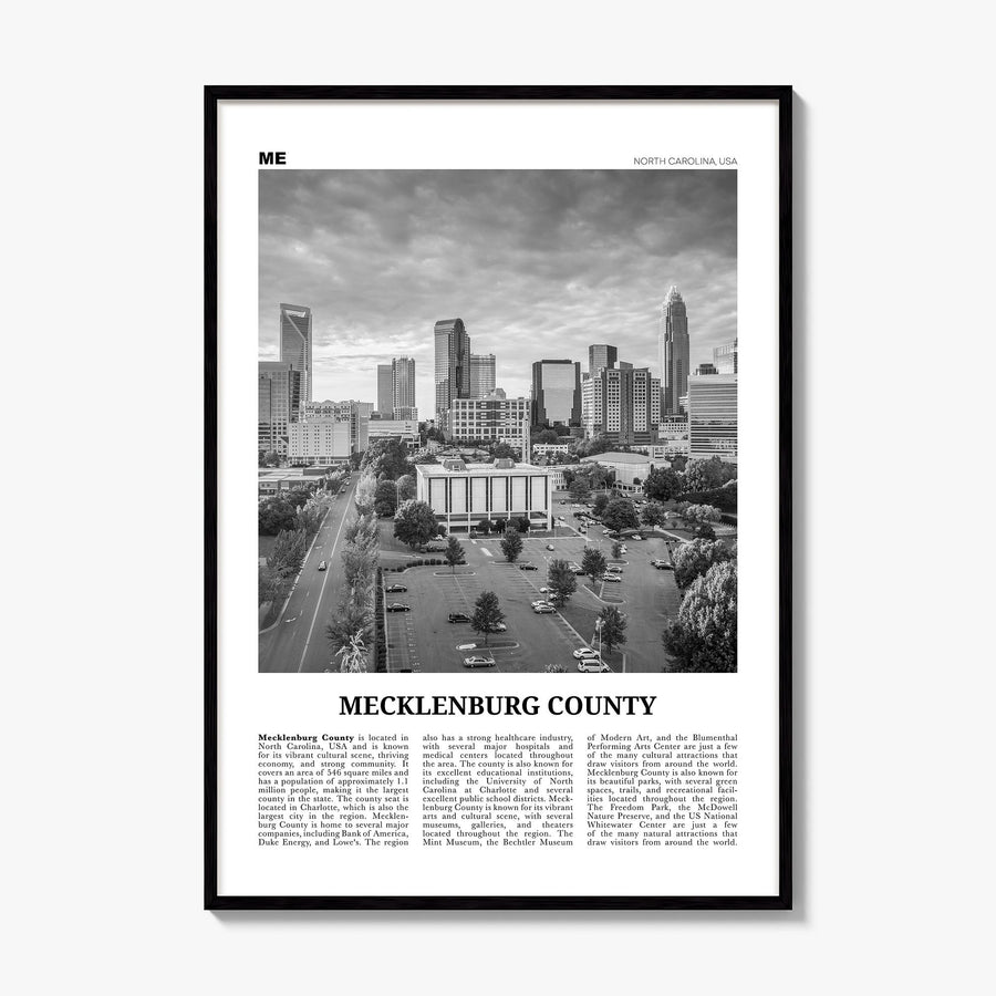 Mecklenburg County Newspaper Poster, framed poster mockup