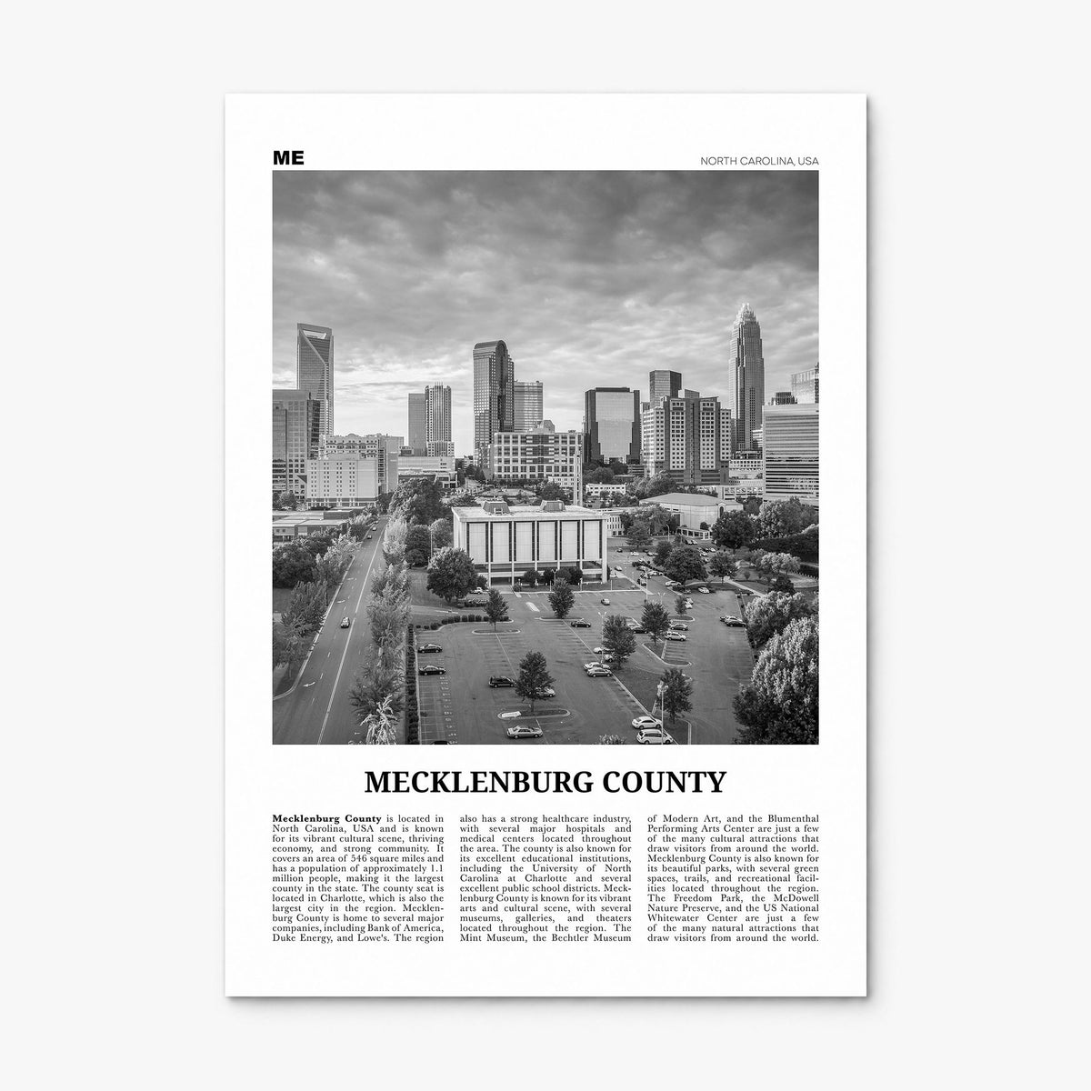 Mecklenburg County Newspaper Poster, print only (unframed)