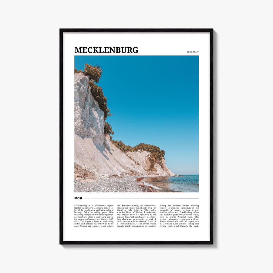 Mecklenburg-Vorpommern colorful travel poster of Germany – vertical wall art, unframed print shown in interior mockup