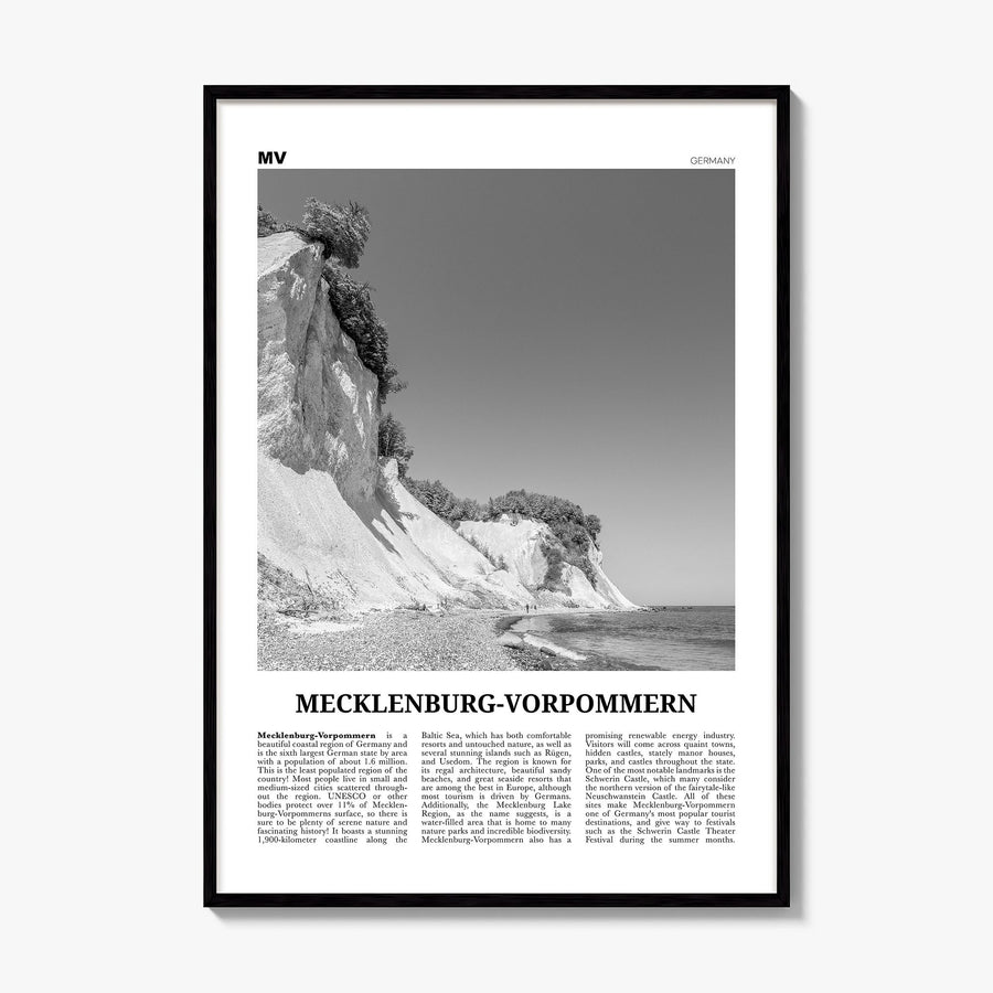 Mecklenburg-Vorpommern Newspaper Poster, framed poster mockup