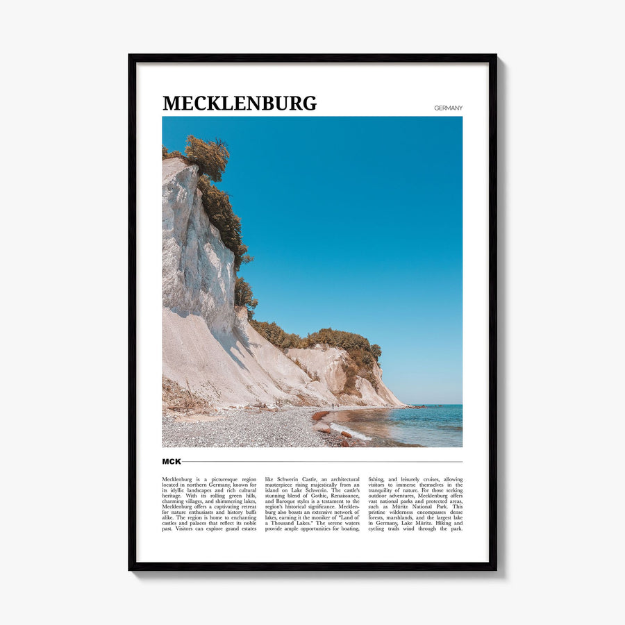 Mecklenburg-Vorpommern Travel Poster, framed poster mockup