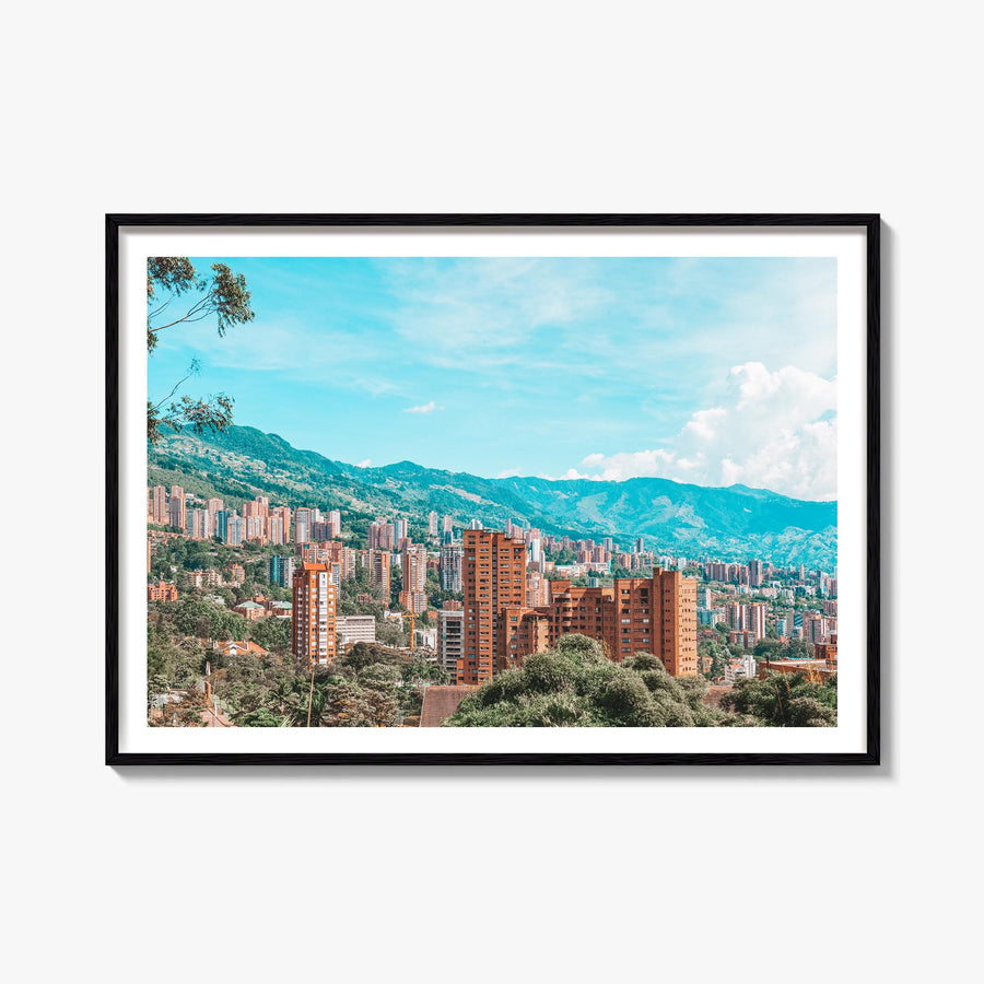 Medellín colorful photo poster of Colombia – horizontal wall art, unframed print shown in interior mockup