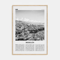 Medellín No 1 Poster Natural Wood / 8x12 in Nbourhood Travel B&W Poster