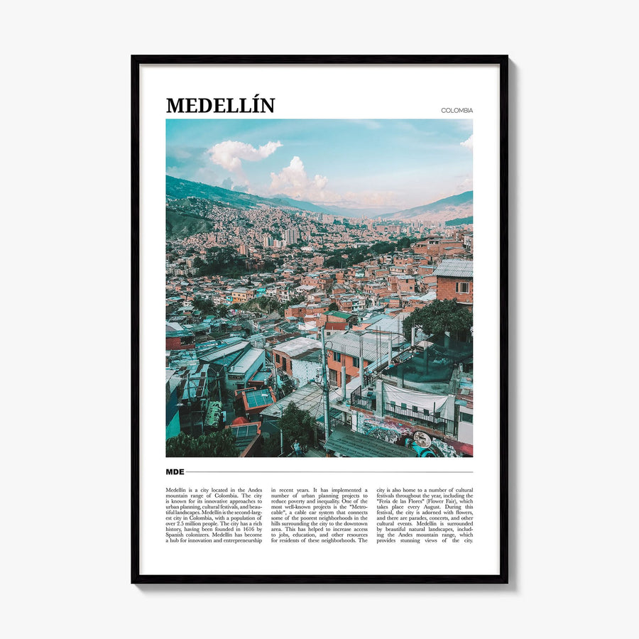 Medellín Travel Poster, framed poster mockup