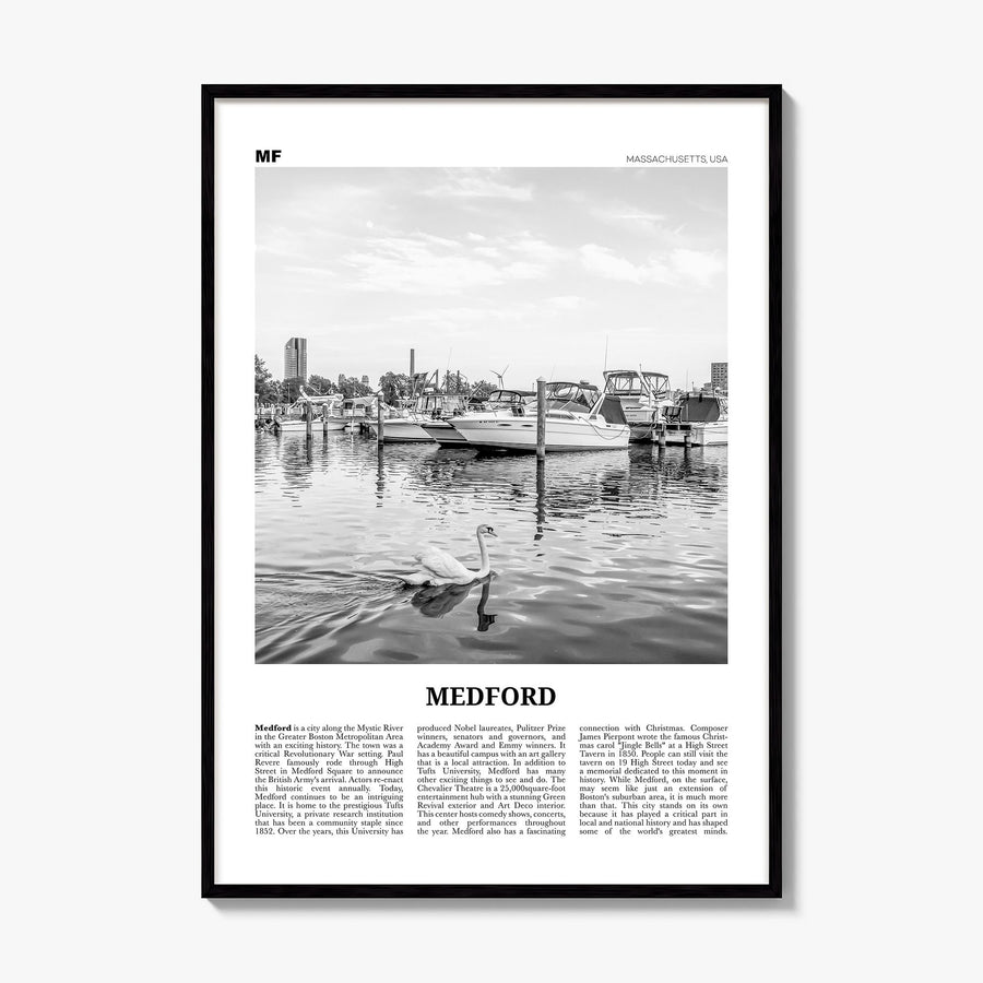 Medford, Massachusetts Newspaper Poster, framed poster mockup