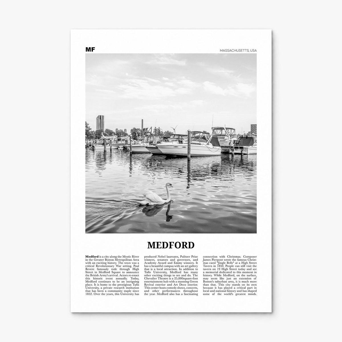 Medford, Massachusetts Newspaper Poster, print only (unframed)